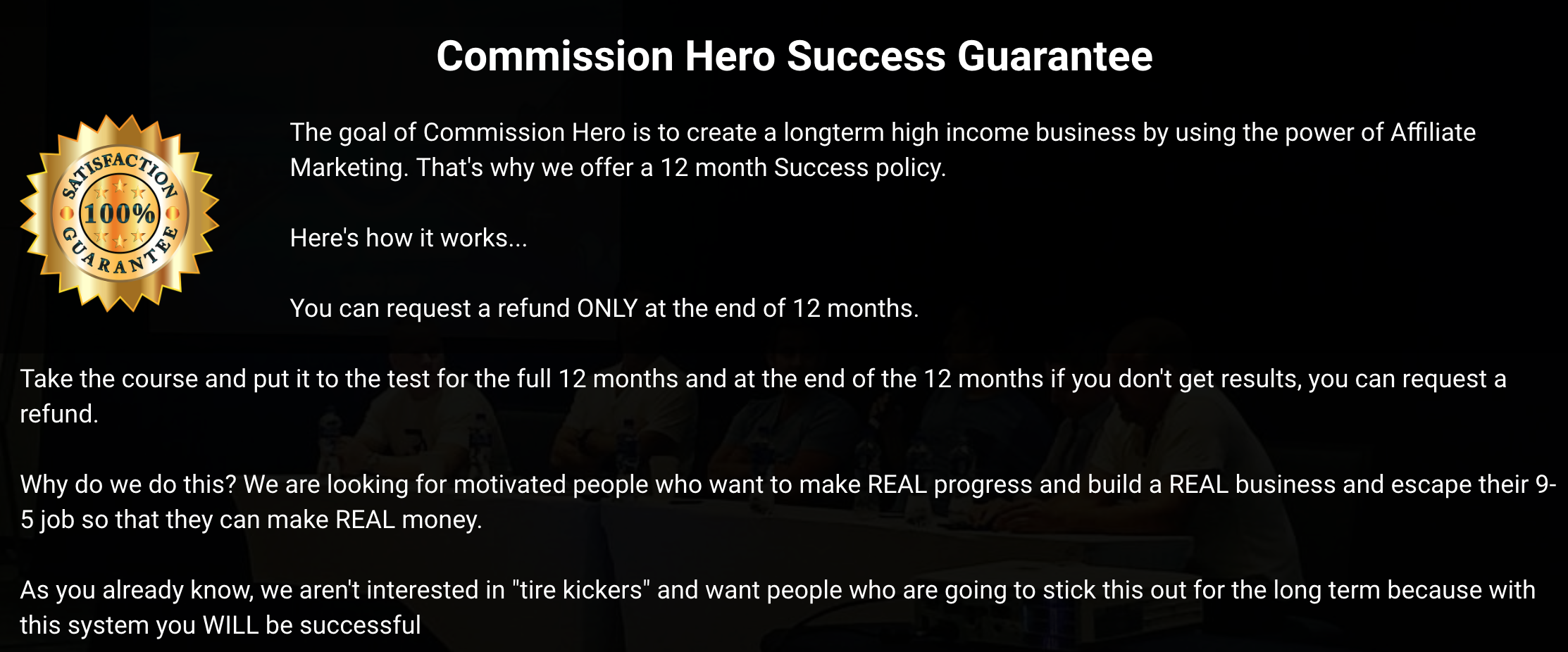 Commission Hero Success Guarantee